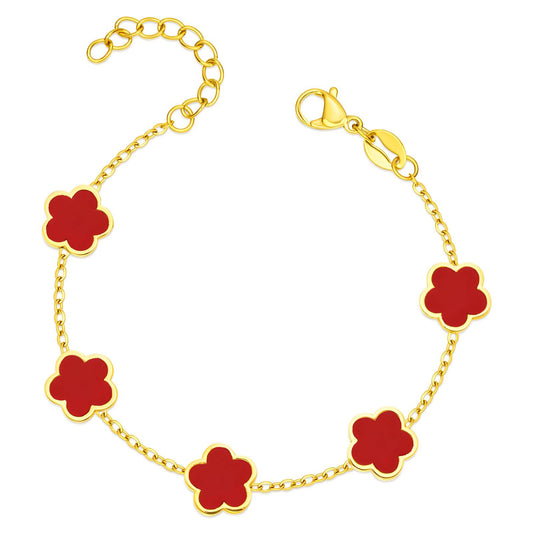 Flower bracelet red