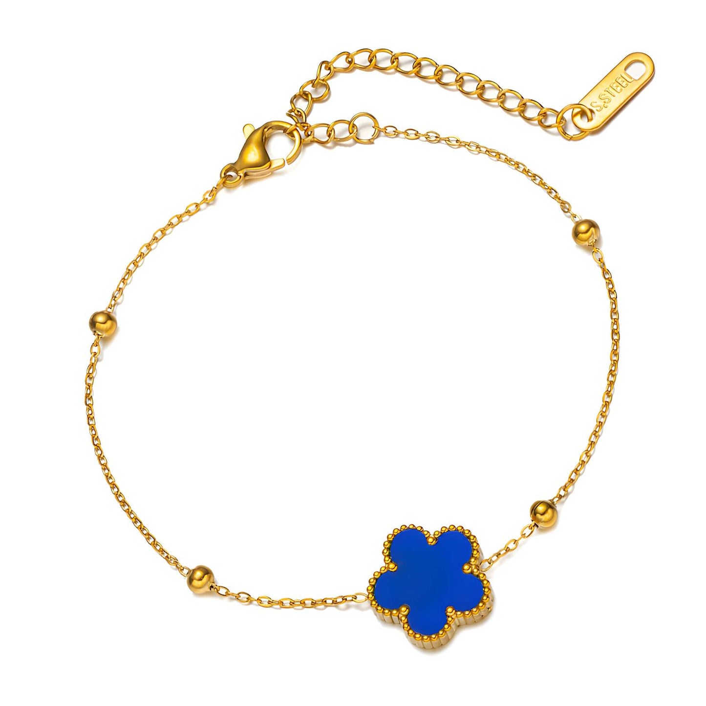 Flower bracelet blue